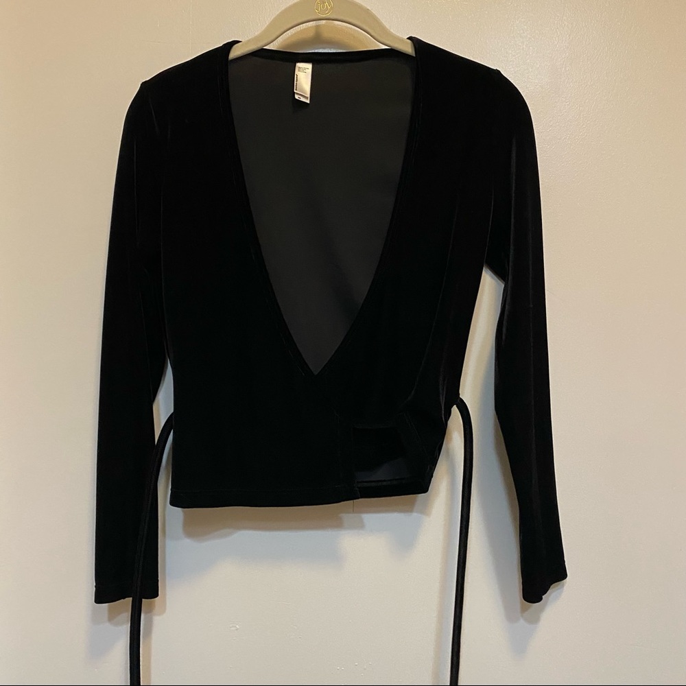 Vintage American Apparel Velvet Wrap Top